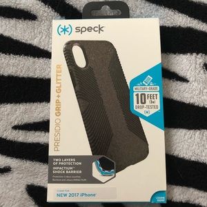 Speck Presidio iPhone X Case - Black Glitter